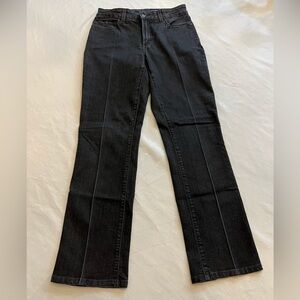 NYDJ Women’s Pleated, Rhinestone Detail On Pocket Straight Jeans, Size 8